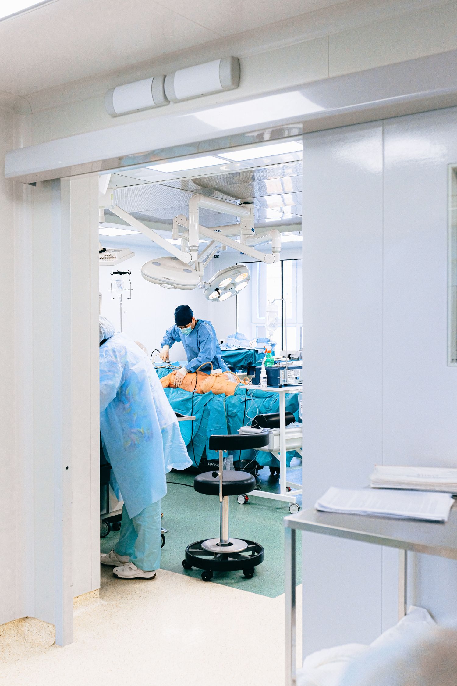 Clinical staff working in an operating room